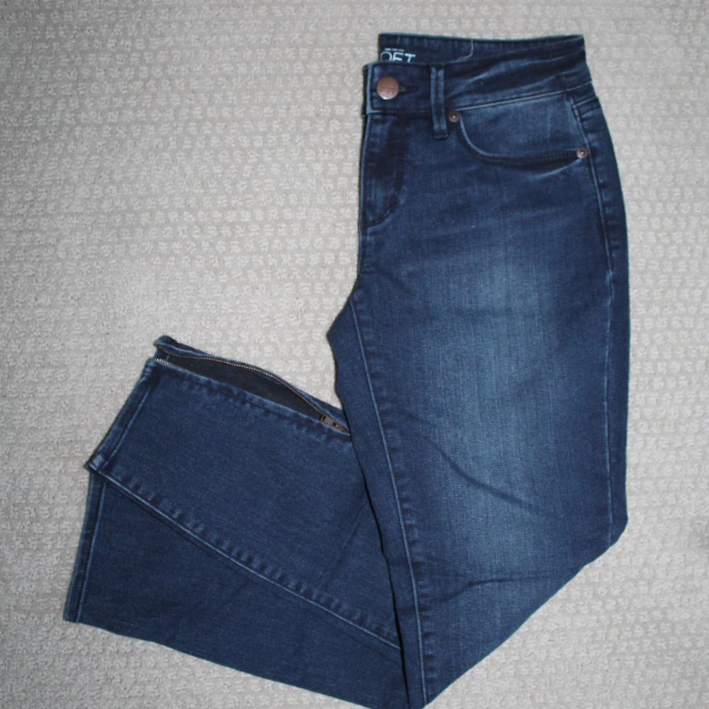 Jeans by LOFT, skinny, zip ankle